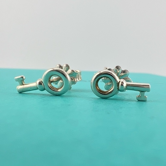 Tiffany & Co. Mini Key Earrings, Sterling Silver, Retired 🗝️ - Picture 3 of 5